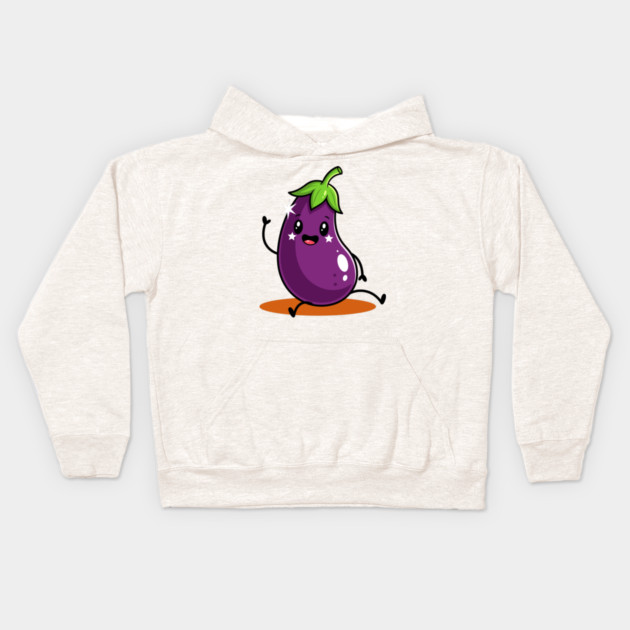 Kawaii Eggplant Kids Hoodie by enrynz
