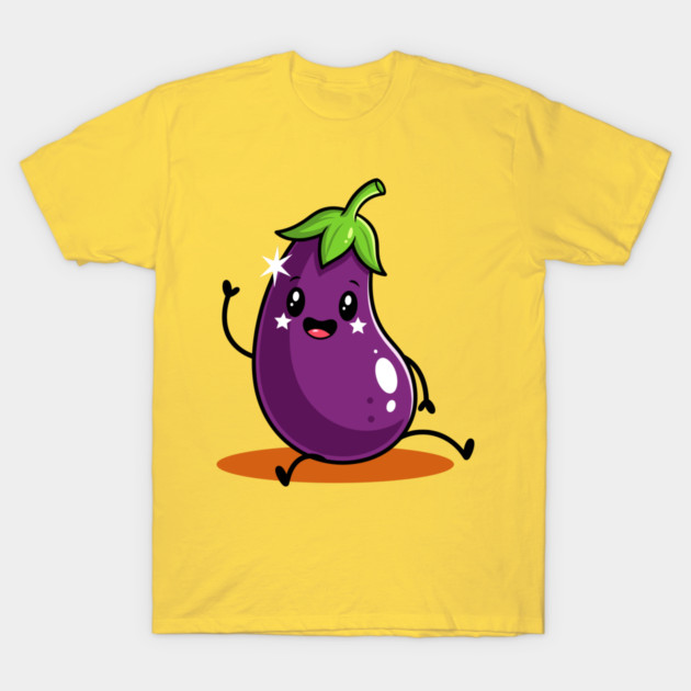 Kawaii Eggplant T-Shirt by enrynz