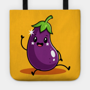 Kawaii Eggplant Tote