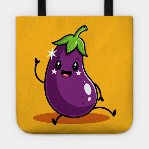 Kawaii Eggplant Tote by enrynz