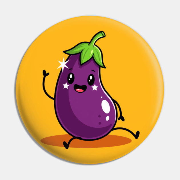 Kawaii Eggplant Pin by enrynz
