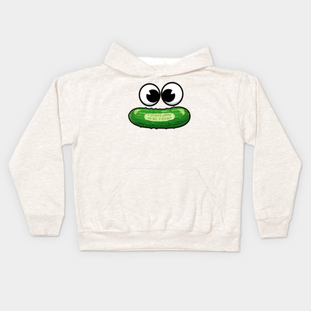 Dill-icious Pickle Face Kids Hoodie by enrynz