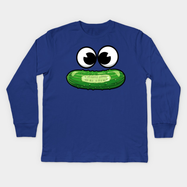 Dill-icious Pickle Face Kids Long Sleeve T-Shirt by enrynz