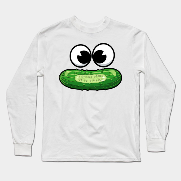 Dill-icious Pickle Face Long Sleeve T-Shirt by enrynz