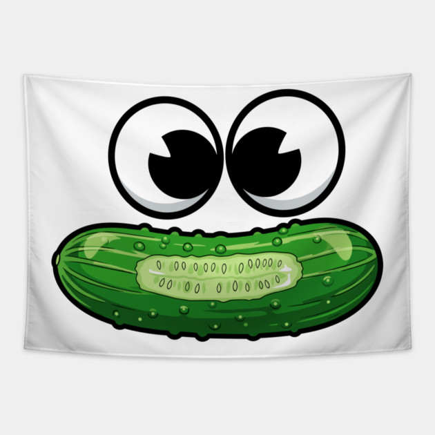 Dill-icious Pickle Face Tapestry by enrynz