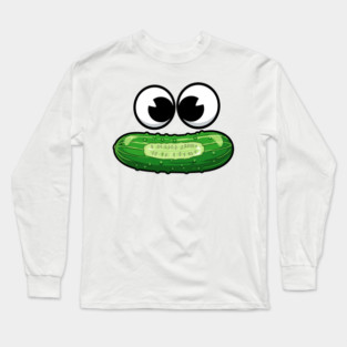 Dill-icious Pickle Face Long Sleeve T-Shirt
