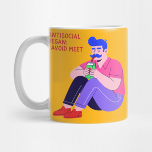 Antisocial vegan: I Avoid Meet Mug
