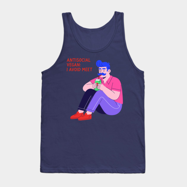 Antisocial vegan: I Avoid Meet Tank Top by enrynz