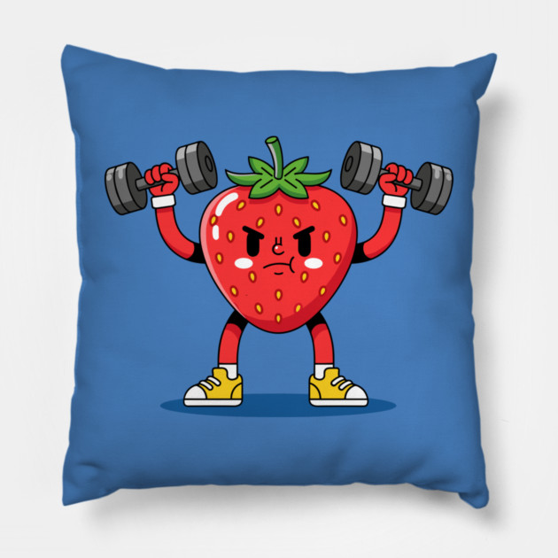 Sweaty Strawberry Fitness Pillow by enrynz