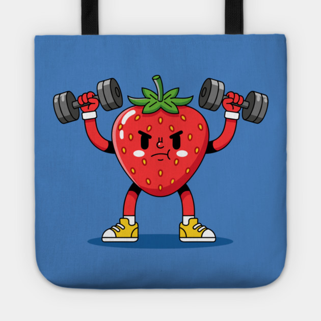 Sweaty Strawberry Fitness Tote by enrynz
