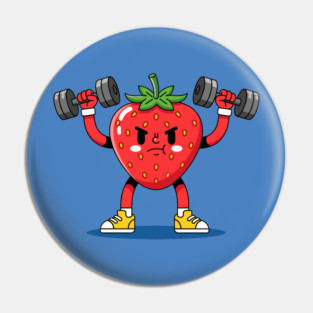 Sweaty Strawberry Fitness Pin