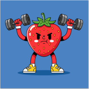 Sweaty Strawberry Fitness Posters and Art