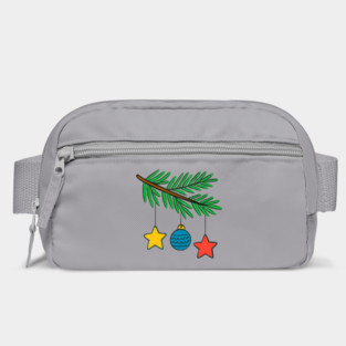 Festive Pine Branch with Colorful Ornaments Bag