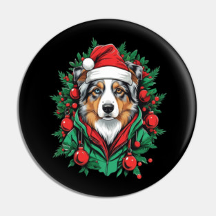 Christmas Australian Shepherd - Festive Aussie Dog Pin