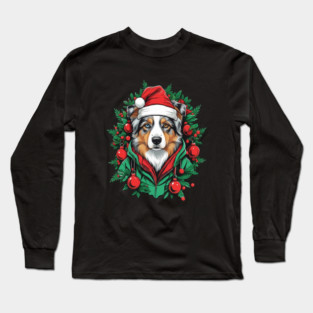 Christmas Australian Shepherd - Festive Aussie Dog Long Sleeve T-Shirt