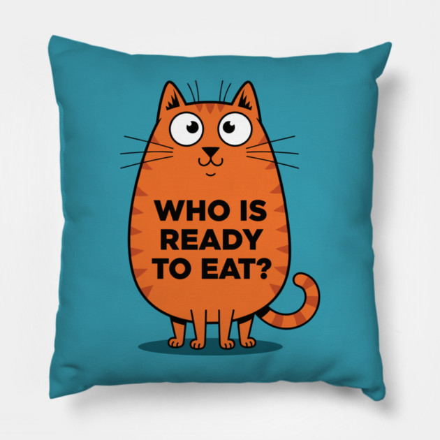 Hungry Cat Meme Pillow by enrynz