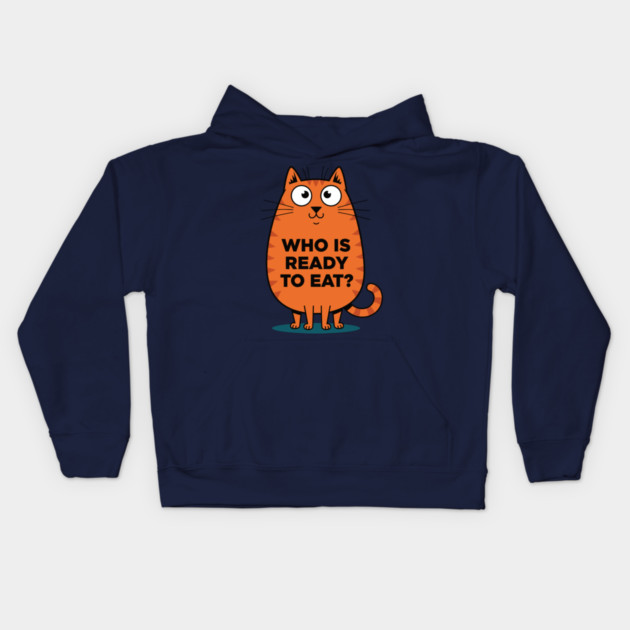 Hungry Cat Meme Kids Hoodie by enrynz
