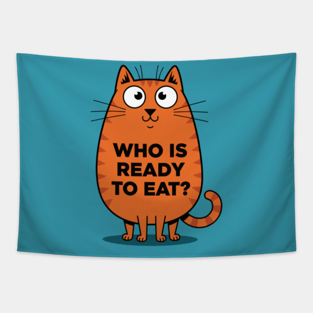 Hungry Cat Meme Tapestry by enrynz