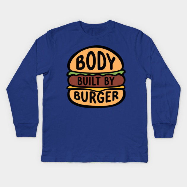 Body Built By Burger Kids Long Sleeve T-Shirt by enrynz