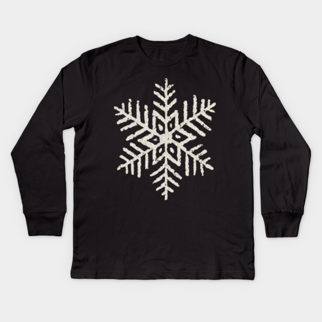 Vintage Snowflake Kids Long Sleeve T-Shirt by Creatifly Graphic Tees