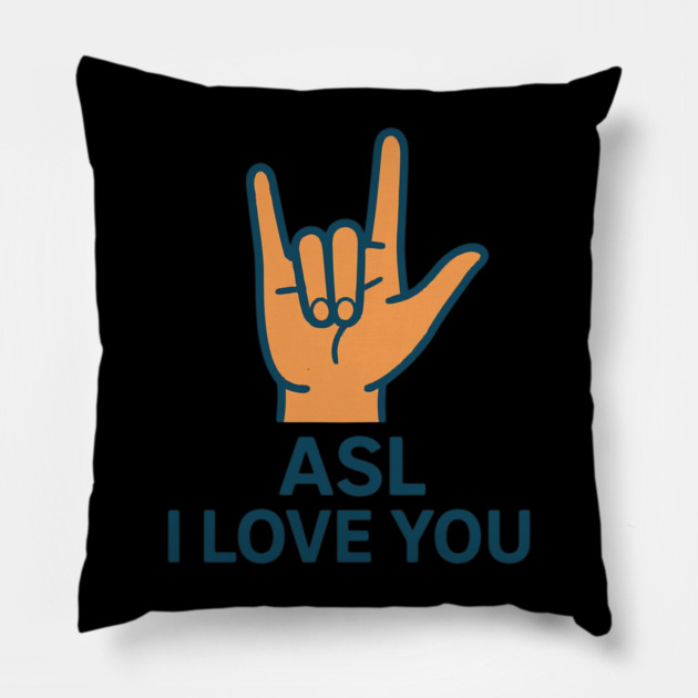 ASL I Love You design American sign Language Pillow by langedu