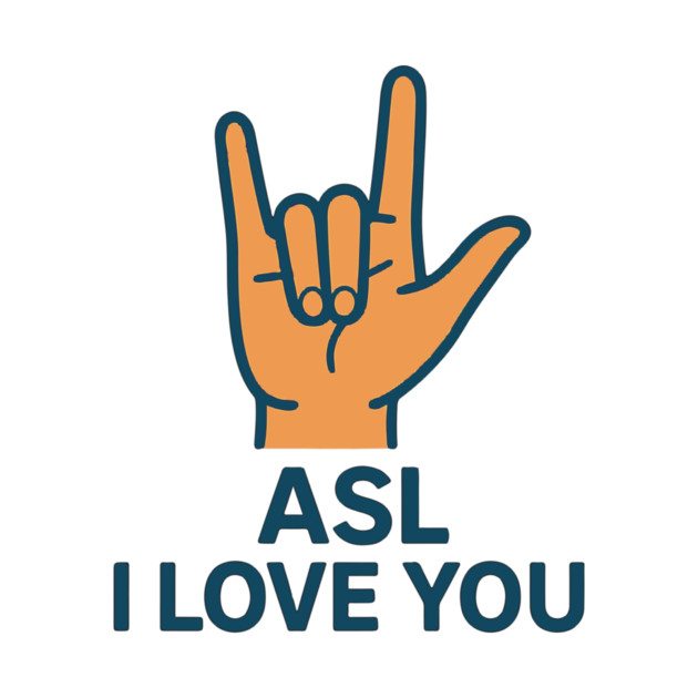 ASL I Love You design American sign Language by langedu