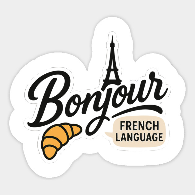 Bonjour French Language Saying Teacher Student Men Women Girls Kids Magnet by langedu