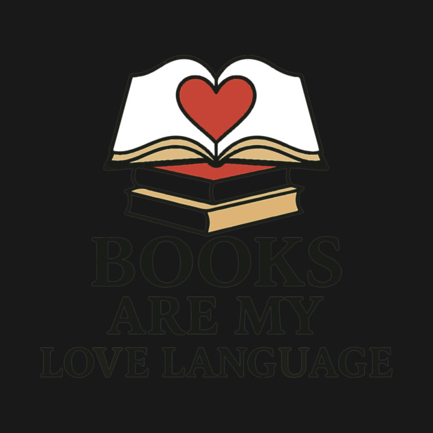 Books Are My Love Language Retro Book Quote Design by langedu