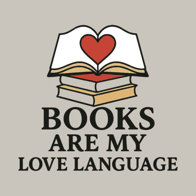 Books Are My Love Language Retro Book Quote Design by langedu