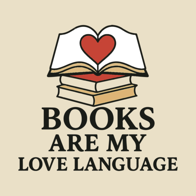 Books Are My Love Language Retro Book Quote Design by langedu