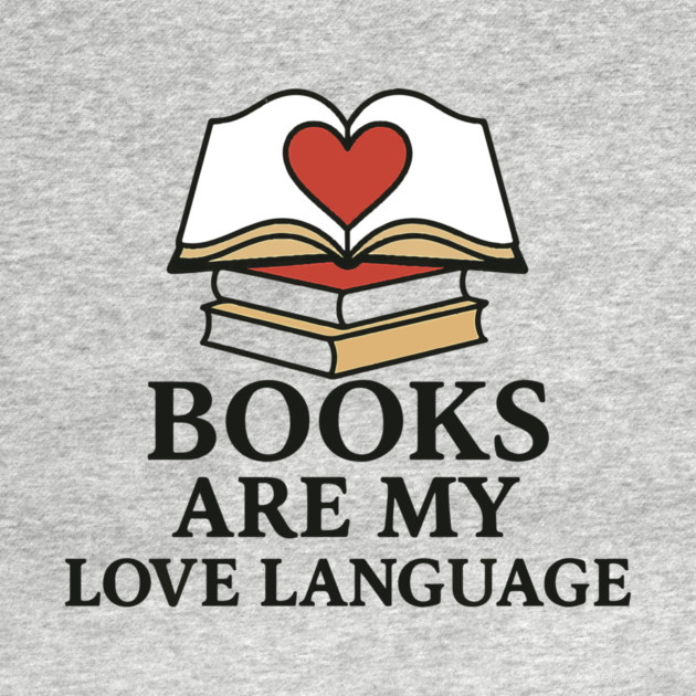 Books Are My Love Language Retro Book Quote Design by langedu