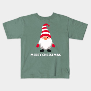 Festive Gnome with Merry Christmas Message Kids T-Shirt