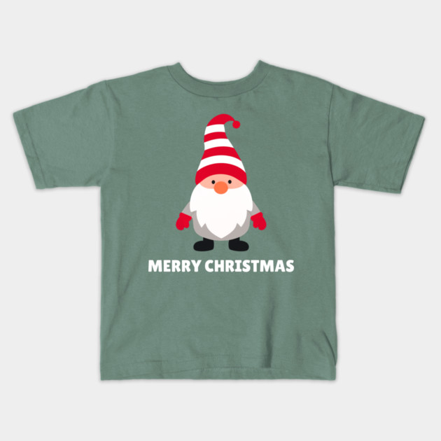 Festive Gnome with Merry Christmas Message Kids T-Shirt by Creatifly Graphic Tees