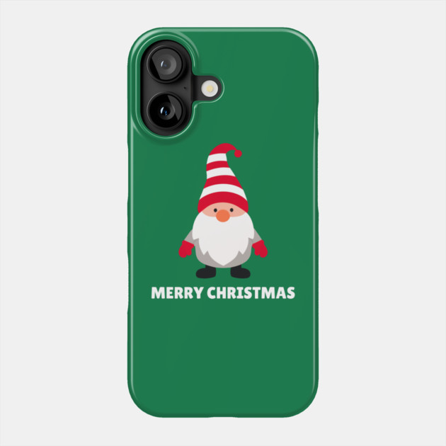Festive Gnome with Merry Christmas Message Phone Case by Creatifly Graphic Tees