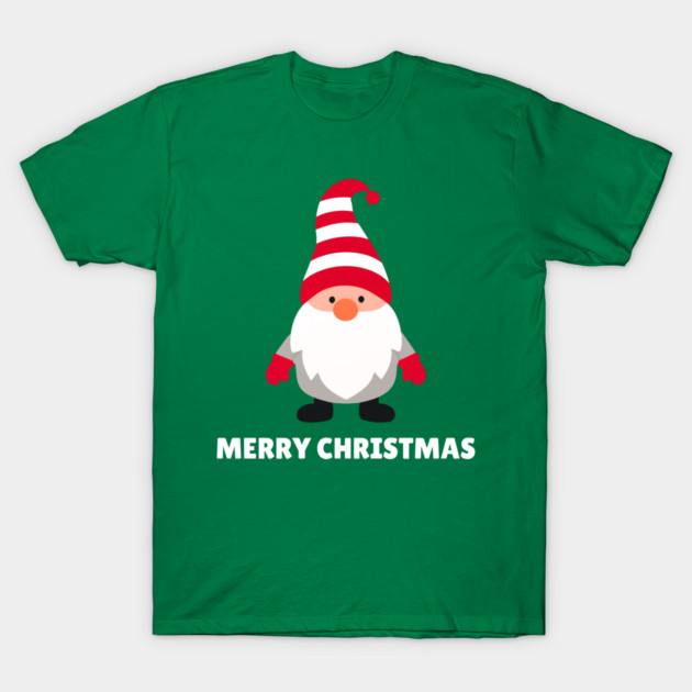 Festive Gnome with Merry Christmas Message T-Shirt by Creatifly Graphic Tees
