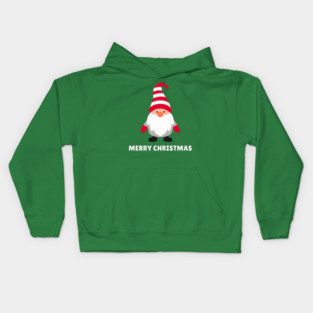 Festive Gnome with Merry Christmas Message Kids Hoodie