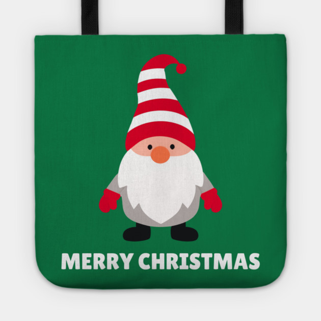 Festive Gnome with Merry Christmas Message Tote by Creatifly Graphic Tees