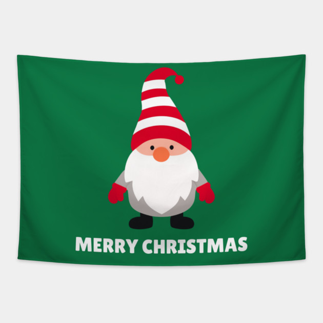 Festive Gnome with Merry Christmas Message Tapestry by Creatifly Graphic Tees