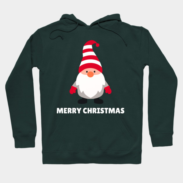 Festive Gnome with Merry Christmas Message Hoodie by Creatifly Graphic Tees
