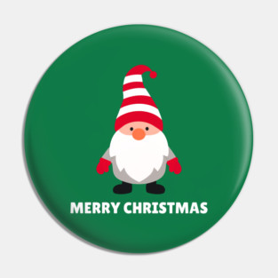 Festive Gnome with Merry Christmas Message Pin