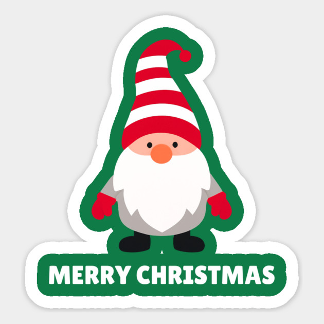 Festive Gnome with Merry Christmas Message Magnet by Creatifly Graphic Tees