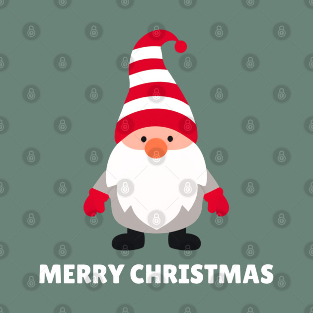 Festive Gnome with Merry Christmas Message by Creatifly Graphic Tees