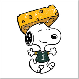 Cheesehead Snooy - Distressed Posters and Art