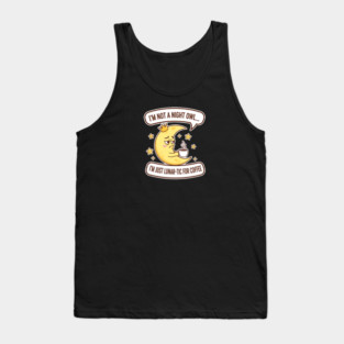 Not a Night Owl – Lunar Coffee Lover Tank Top