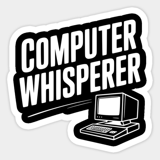 Computer Whisperer Sticker by Frank Ring