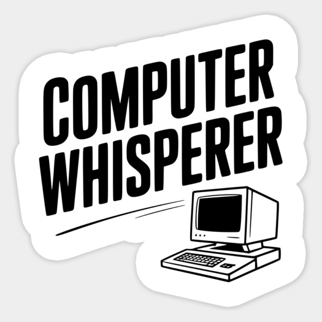 Computer Whisperer Sticker by Frank Ring