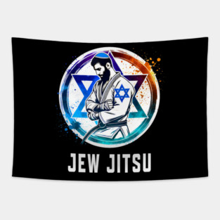 Jew Jitsu Funny Jewish Martial Arts Bjj Brazilian Jiu Jitsu Tapestry