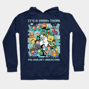 It’s a 2000s Thing — Y2K Cartoon Mashup | Early 2000s Animation Collage Hoodie