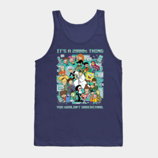 It’s a 2000s Thing — Y2K Cartoon Mashup | Early 2000s Animation Collage Tank Top