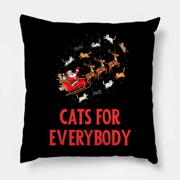 Cats For Everybody Pillow by Creatifly Graphic Tees